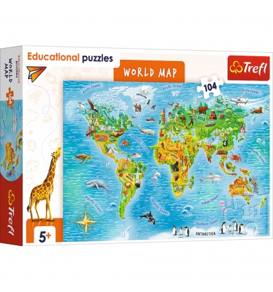 Puzzles - "104 Educational - World map - English version [15570]