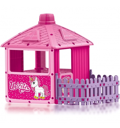 PINK UNICORN CITY HOUSE WITH FENCE [2511][025111]