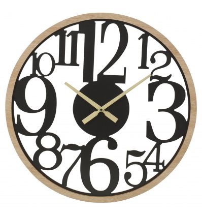 Large Wooden Wall Clock Cut Out Numbers [950179]