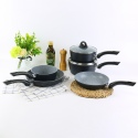 5 FORGECROSS Black Marble Forged Aluminium Pots & Pans