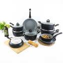 9 FORGECROSS Black Marble Forged Aluminium Pots & Pans