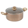 URBN-CHEF Rose Gold Pots & Pans With Wood Look Handles