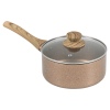 URBN-CHEF Rose Gold Pots & Pans With Wood Look Handles