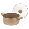 URBN-CHEF Rose Gold Pots & Pans With Wood Look Handles