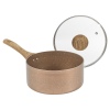 URBN-CHEF Rose Gold Pots & Pans With Wood Look Handles