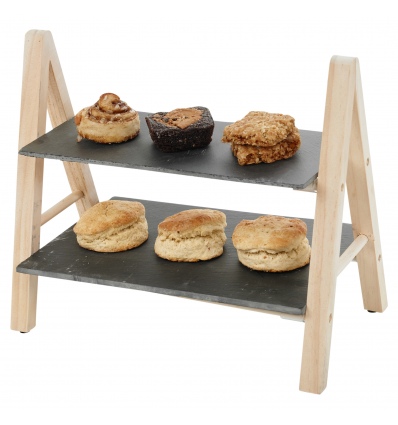 2 Layer Cheese SLate Tray With Stand [001508]