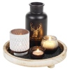 5 Piece Graphite Tealight Candle & Tray Decor Set [003957]