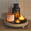 5 Piece Graphite Tealight Candle & Tray Decor Set [003957]