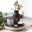 5 Piece Graphite Tealight Candle & Tray Decor Set [003957]