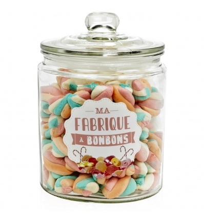 Glass Storage Sweet Jar With Decals [266194]