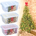 70 Christmas Baubles in Plastic Clip Lid Storage Box