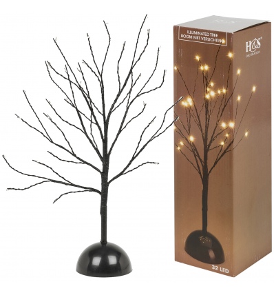 Battery Operated Light Up Warm White Black Twig Tree