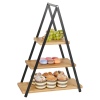 3 Tier Wood & Metal Etagere Pyramid Style Display Stand [221467]