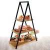 3 Tier Wood & Metal Etagere Pyramid Style Display Stand [221467]