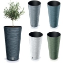 FURU TALL Round Plastic Plant Pot With Insert