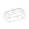 Reversible Shelf Wood & Metal Coffee Table - White Faux Marble/Dark Concrete [780005][188410]