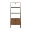 72" Industrial Style Wood & Metal Ladder Bookcase with Doors - Mocha [779672][142221]