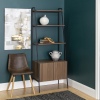 72" Industrial Style Wood & Metal Ladder Bookcase with Doors - Mocha [779672][142221]