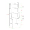 72" Industrial Style Wood & Metal Ladder Bookcase with Doors - Mocha [779672][142221]