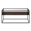 Glass Top Industrial Style Metal & Wood Coffee Table