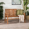 48" Contoured Wooded Patio Loveseat - Brown [780876][376356]