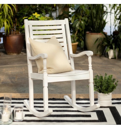 Wooden White Wash Rocking Chair Indoor/Outdoor [376509]