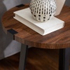 18" Rustic Wooden Side Table with Metal Legs