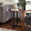 18" Rustic Wooden Side Table with Metal Legs