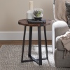 18" Rustic Wooden Side Table with Metal Legs