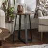 18" Rustic Wooden Side Table with Metal Legs