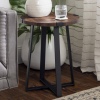 18" Rustic Wooden Side Table with Metal Legs