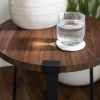 18" Rustic Wooden Side Table with Metal Legs