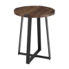 18" Rustic Wooden Side Table with Metal Legs