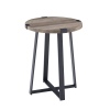 18" Rustic Wooden Side Table with Metal Legs