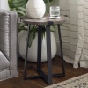 18" Rustic Wooden Side Table with Metal Legs