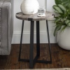 18" Rustic Wooden Side Table with Metal Legs