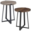 18" Rustic Wooden Side Table with Metal Legs