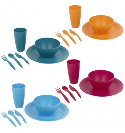 12 Pc Plastic Dinnerware Set Pink