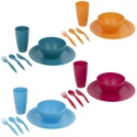 12 or 24 Pc Plastic Dinnerware Set