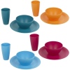 12 Pc Plastic Dinnerware Set Pink