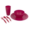 12 Pc Plastic Dinnerware Set Pink