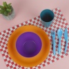 12 Pc Plastic Dinnerware Set Pink