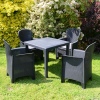 Anthracite KING Plastic Square Garden Table + FOLIA Chairs