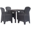 Anthracite KING Plastic Square Garden Table + FOLIA Chairs