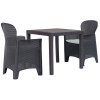 Anthracite KING Plastic Square Garden Table + FOLIA Chairs