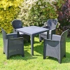 Anthracite KING Plastic Square Garden Table + FOLIA Chairs