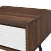 18" 2 Tone Fluted Design 1 Drawer Side Table
