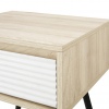 18" 2 Tone Fluted Design 1 Drawer Side Table