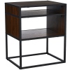 20" Metal & Wood Open Shelf Jersey Modern Side Table