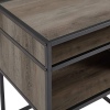 20" Metal & Wood Open Shelf Jersey Modern Side Table